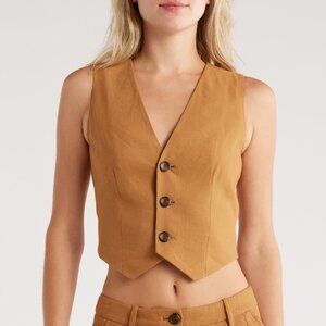 A.L.C. Maxwell Linen Blend Vest Copper